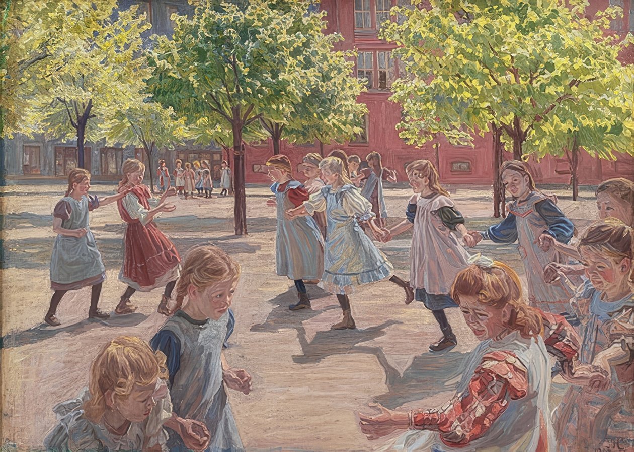 遊んでいる子供たち。 1907-08 作： ピーター・ハンセン