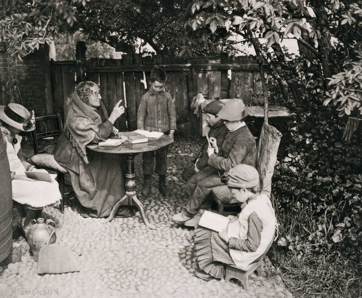 デイムの学校、1887年（写真グラビア） 作： ピーター・ヘンリー・エマーソン