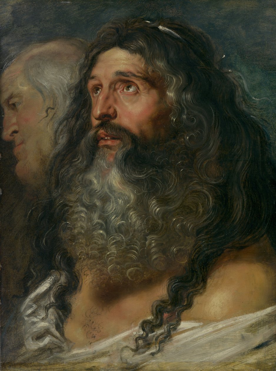 2つの頭の研究、ca。 1609。 作： ピーター・ポール・ルーベンス