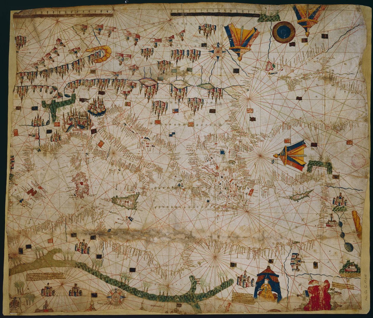 地中海と黒海の海図 作： ペトルス・ロゼッリ