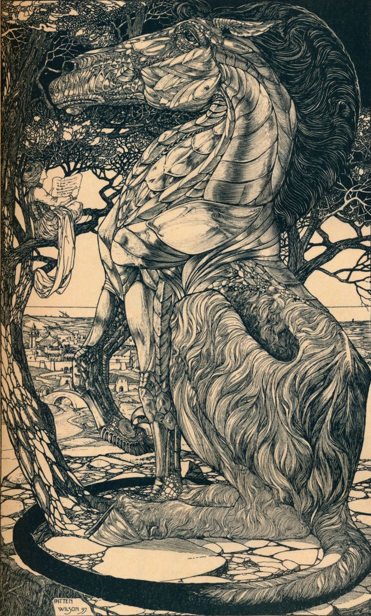 Rustumとシモーグ、c1897 作： フィリップ・ウィリアム・メイ