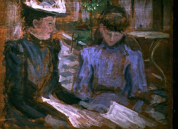 母と娘、ブーローニュ、1894年頃（パネル） 作： フィリップ・ウィルソン・ステア