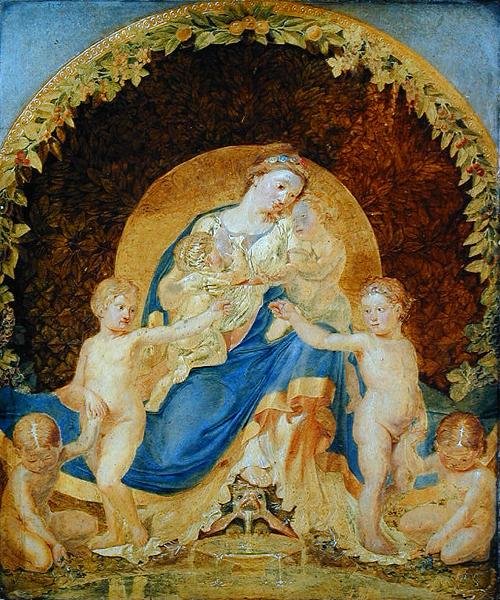 母なる大地と彼女の子供たち、1803（パネルの紙に金の地面） 作： フィリップオットールンジ