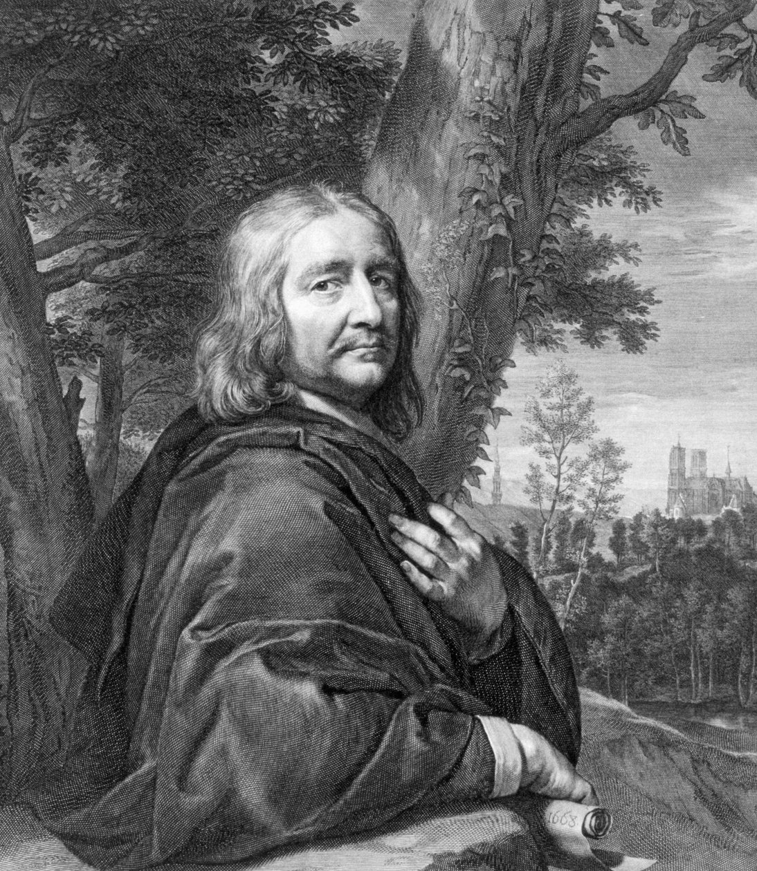 Gerard Edelinckによって刻まれた自画像 作： フィリップ・ド・シャンペーン