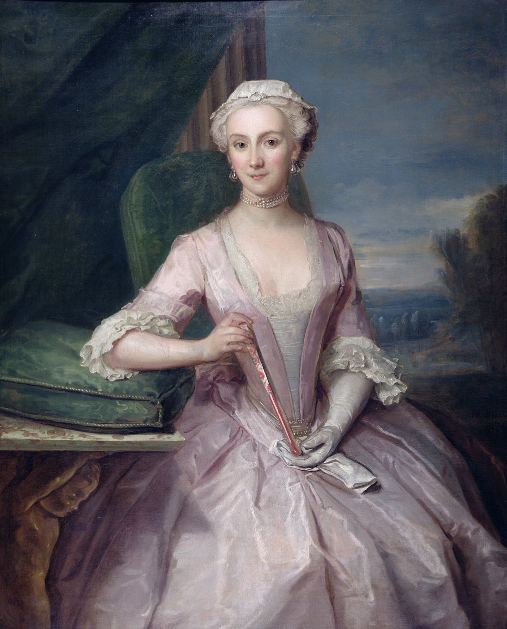 シェークスピア夫人の肖像、1739年 作： フィリップメルシエ
