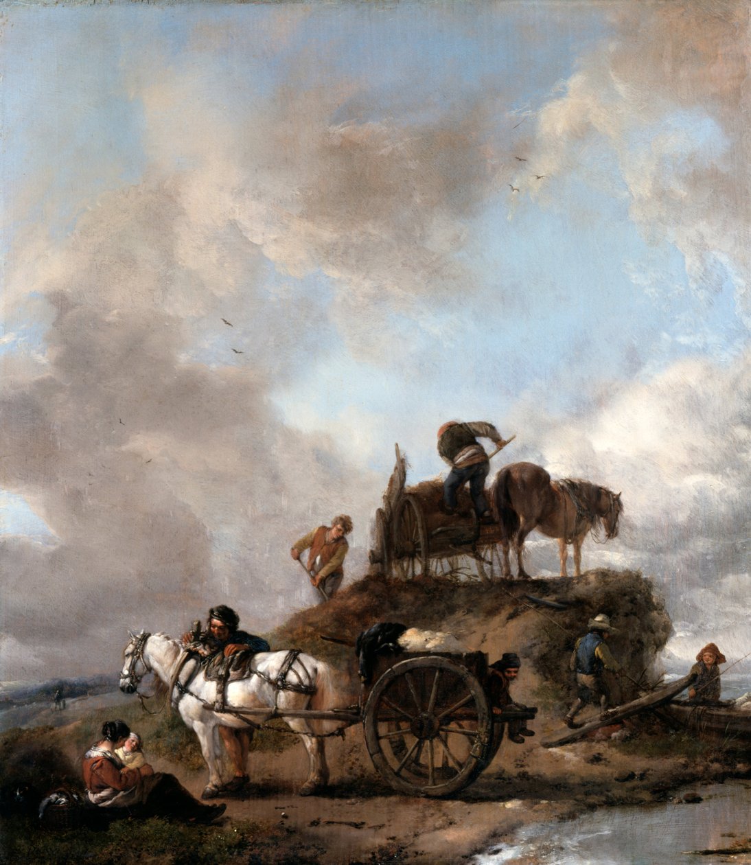 畑の農民-干し草の収穫 作： Philips Wouwerman