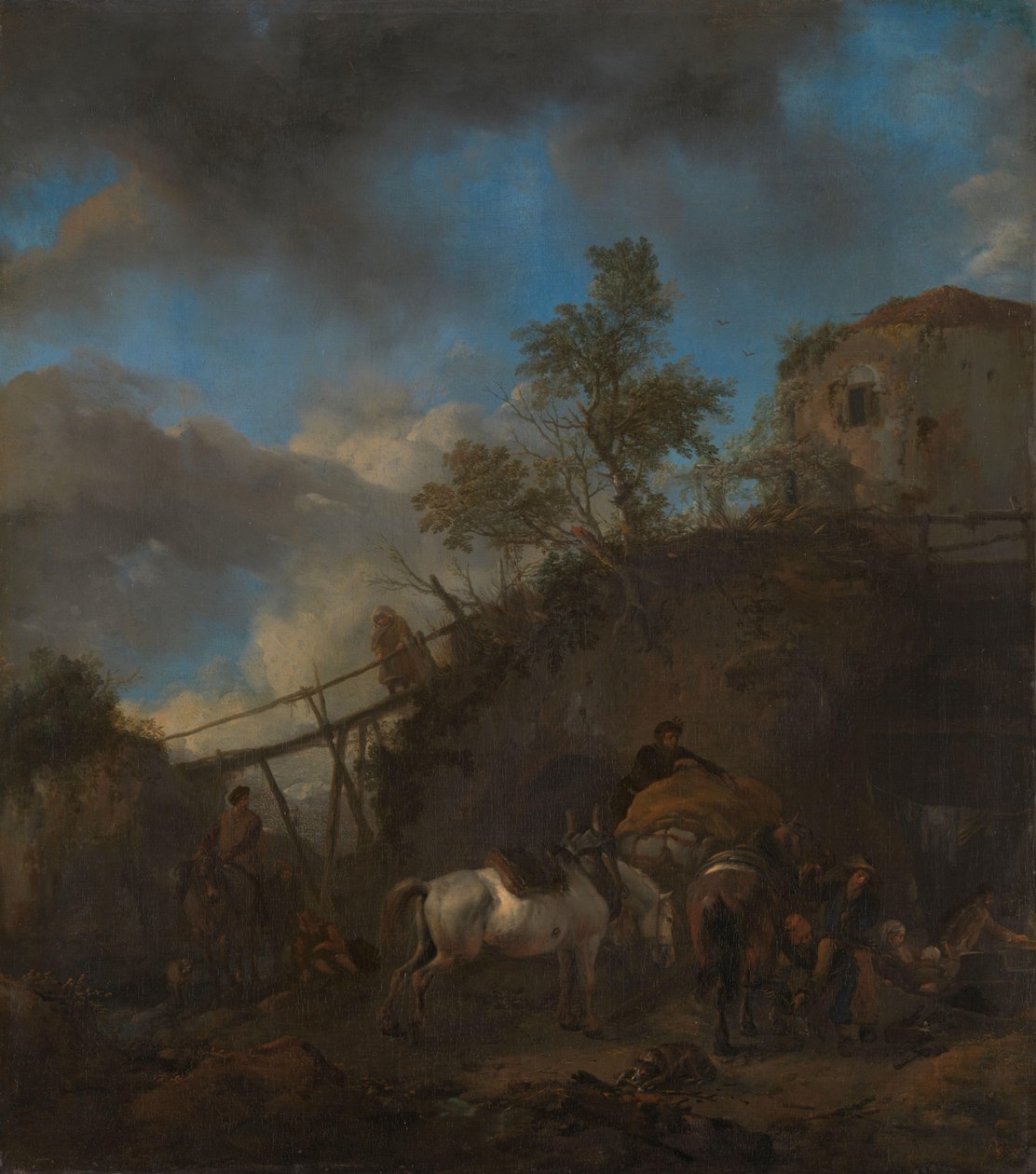 馬に靴を履かせる鍛冶屋 作： Philips Wouwerman