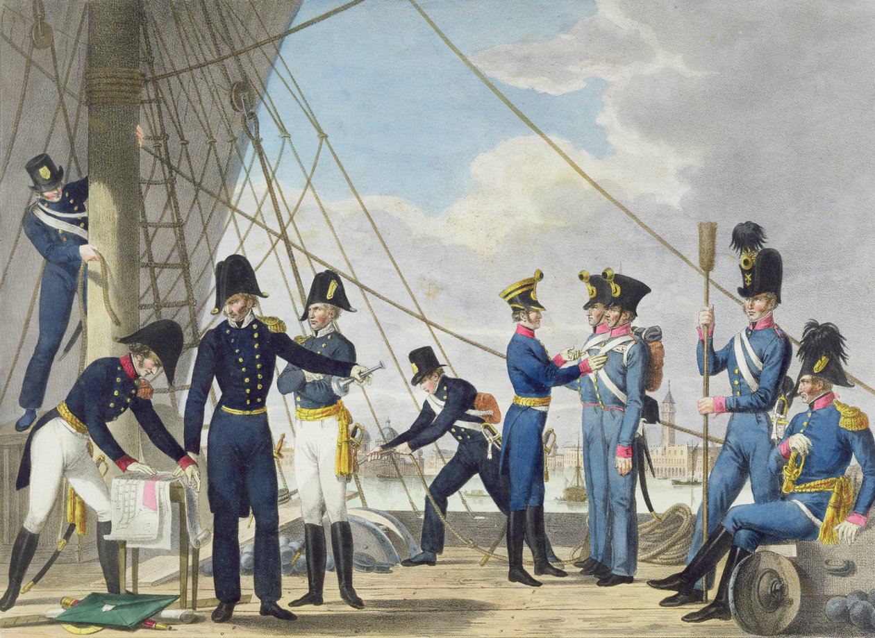 1820年頃のナポレオン戦争後の新しい帝国オーストリア海軍 作： フィリップ・フォン・シュトゥーベンラウチ