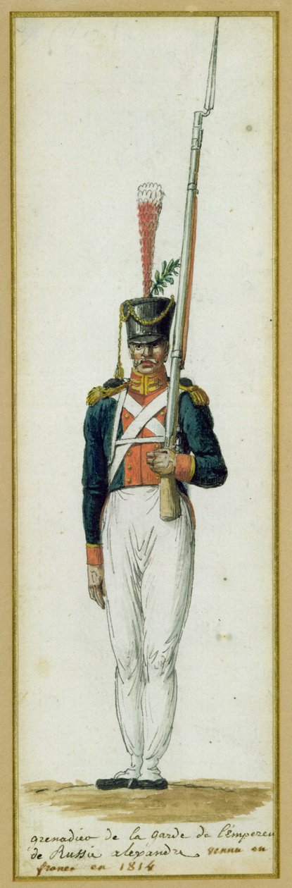 1814年のフランス訪問中のアレクサンドル1世の警備隊の手榴弾（1777-1825） 作： ピエール・アントワーヌ・ルスール