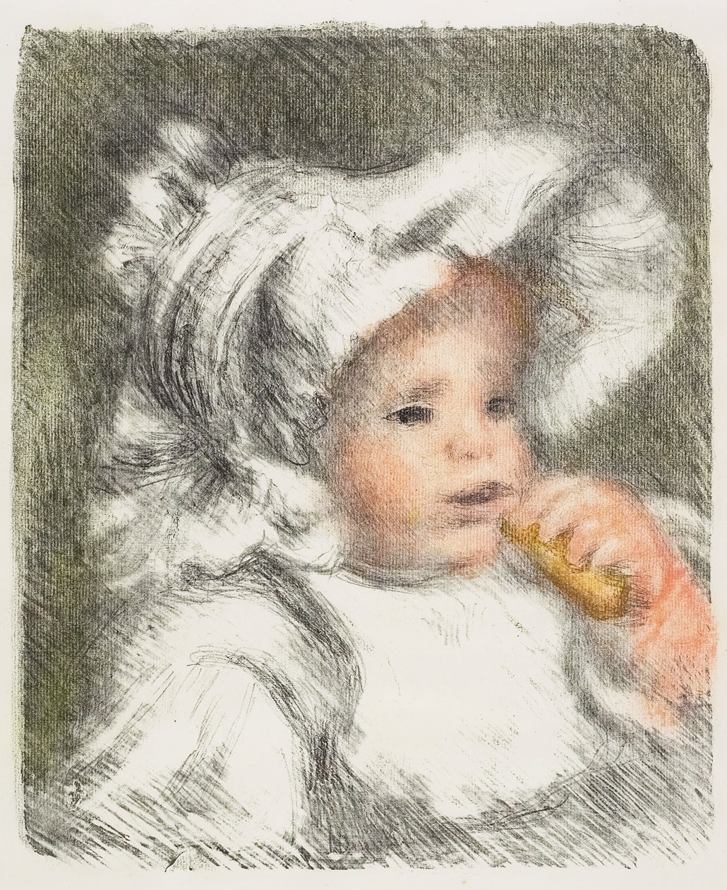 ビスケットを持つ子供、1899 作： ピエールオーギュストルノワール