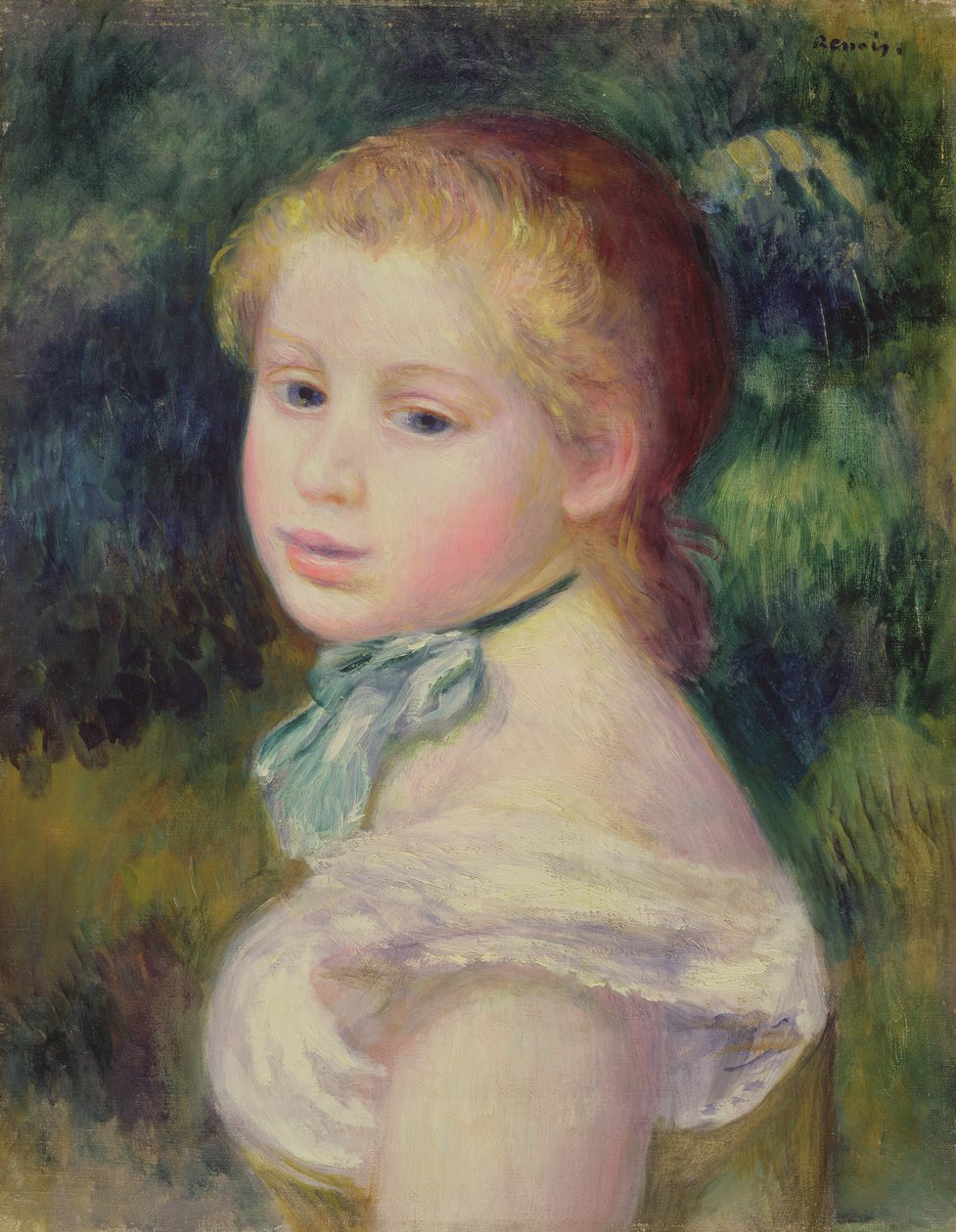 少女の頭、1885 作： ピエールオーギュストルノワール