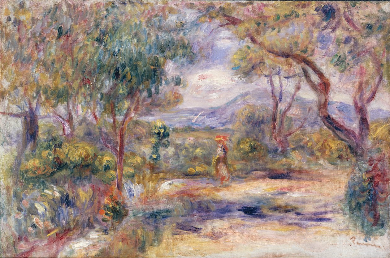 カンヌの風景（ルノワールの庭）c.1914 作： ピエールオーギュストルノワール
