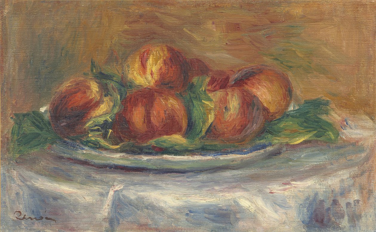皿の上の桃、1902-5 作： ピエールオーギュストルノワール