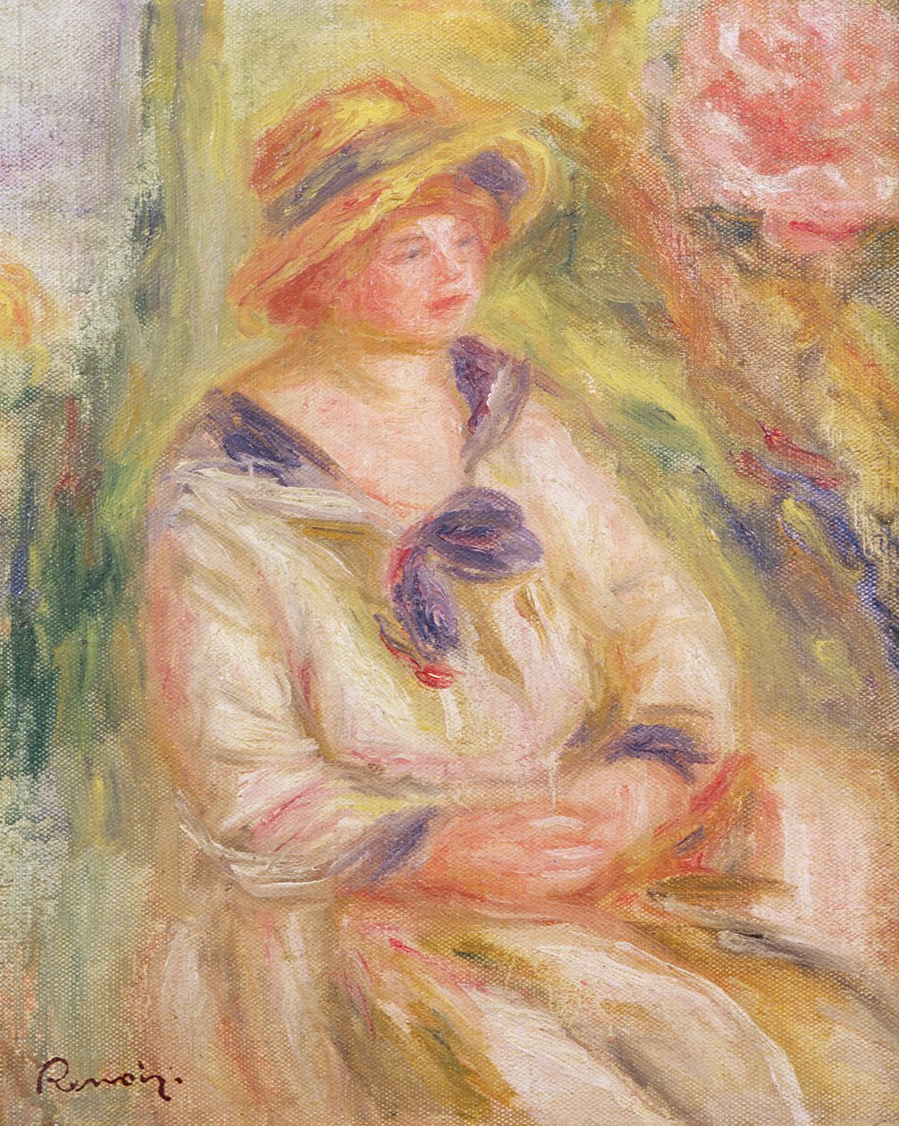 女性の肖像、c.1910 作： ピエールオーギュストルノワール