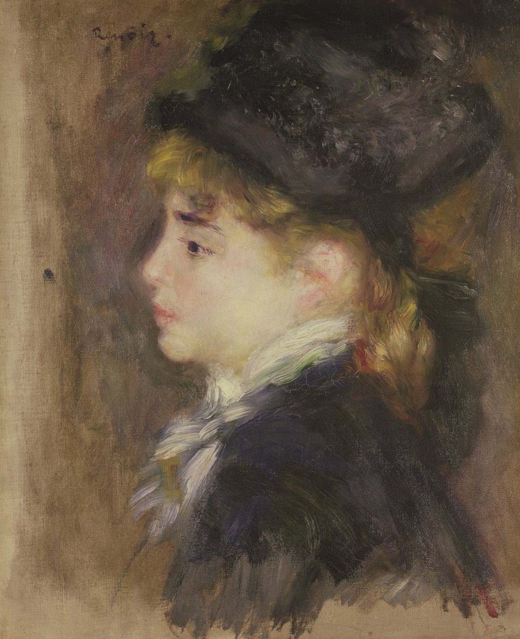 女性の肖像、おそらくマーゴット、1876-78年頃 作： ピエールオーギュストルノワール