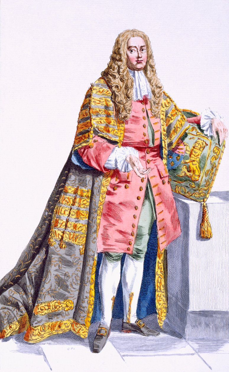 フィリップヨーク（1690-1764）「すべての現存する国のコスチュームによる、階級と尊厳を表す版画集」の最初のハードウィック卿は、1780年に出版しました（手塗りのeng 作： ピエール・デュフロス