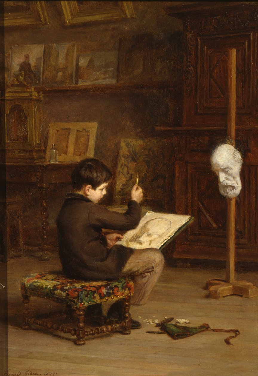 キャストヘッドから描く少年、1879年 作： ピエール・エドゥアール・フレール