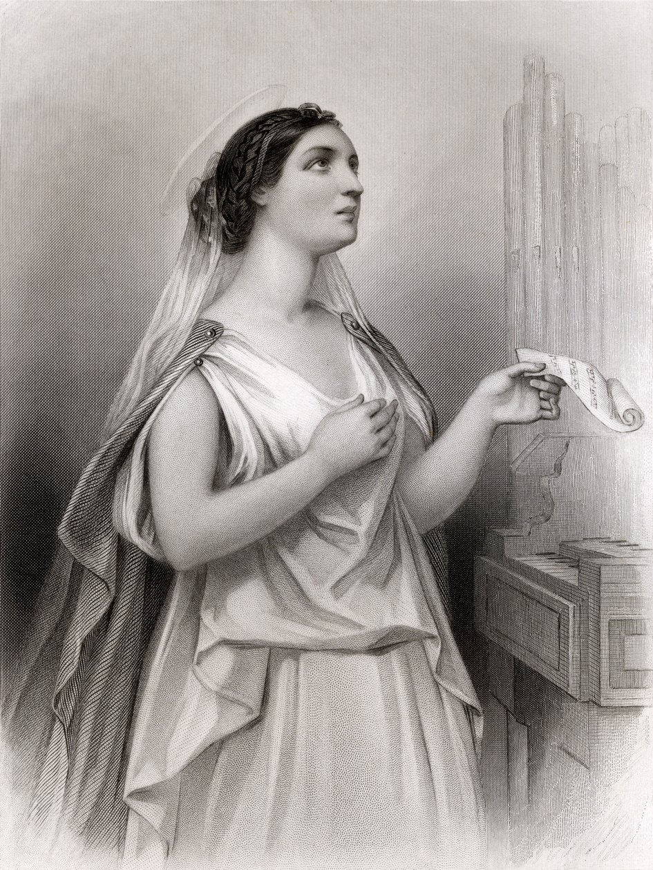聖セシリア、メアリーカウデンクラークによる「世界の注目に値する女性」のイラスト、1858 作： ピエール・ギュスターヴ・ユージン・スタール