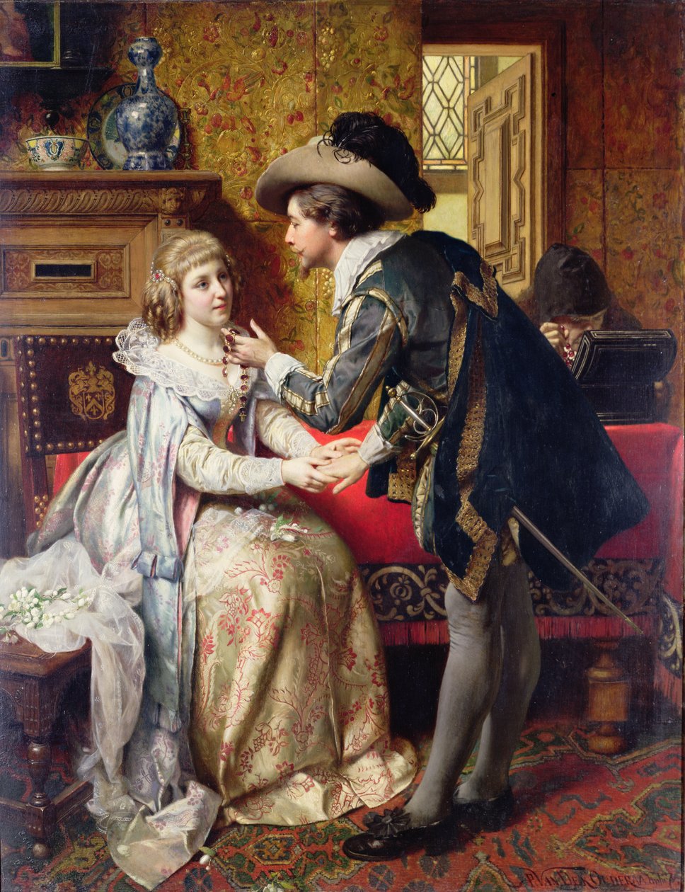 結婚式のプレゼント、1874年（パネル） 作： ピエール・ヤン・ファン・デル・ウデラ