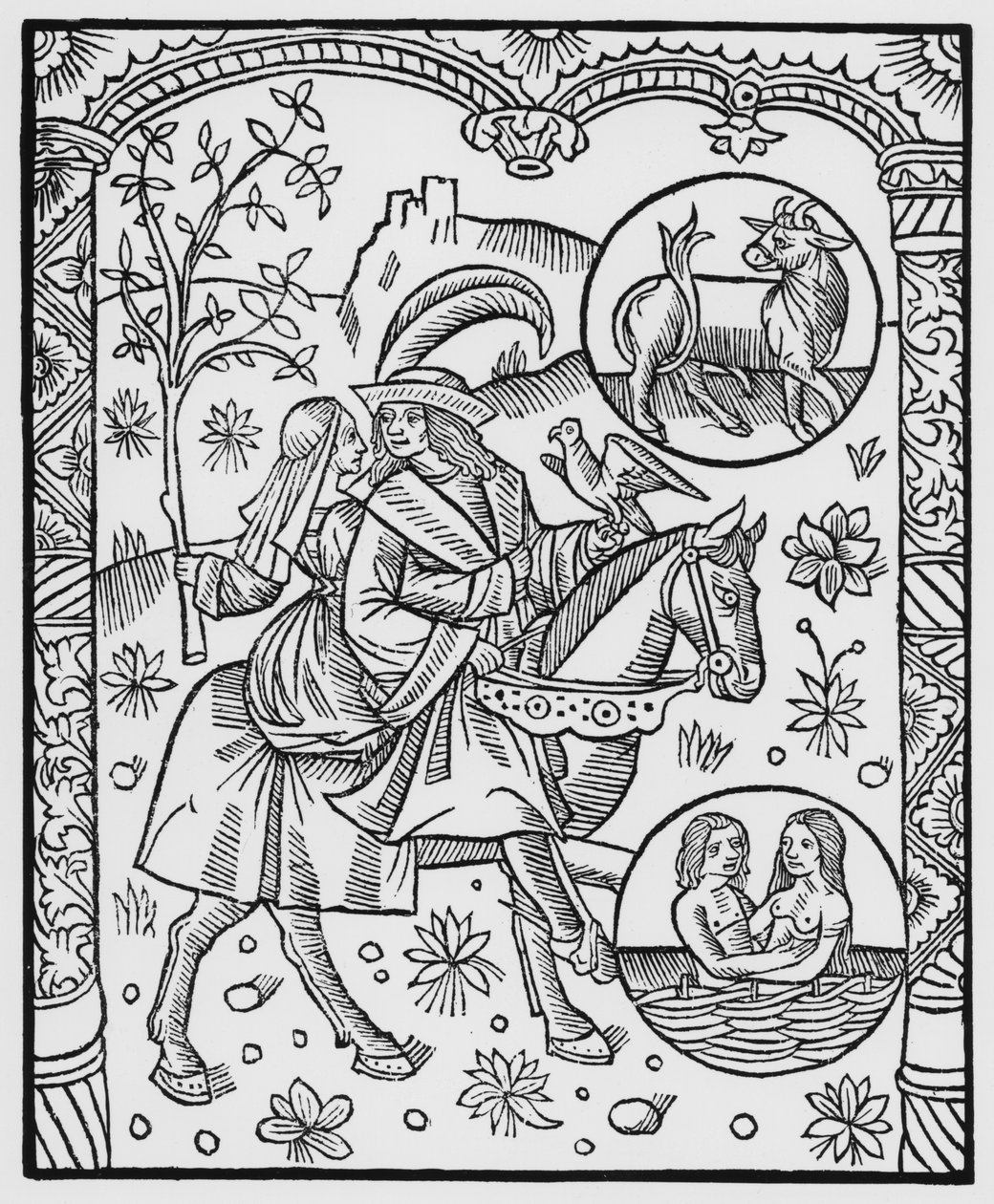 5月、「Almanach des Bergers」から、1491年（木版） 作： ピエール・ル・ルージュ