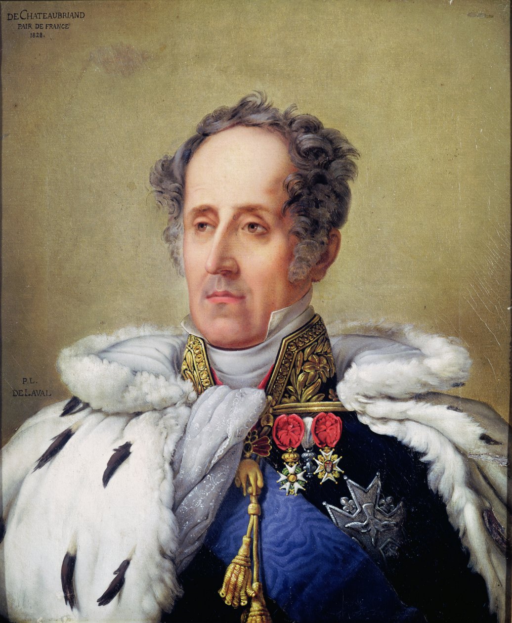 フランソワ・ルネの肖像（1768-1848）シャトーブリアンの子爵、1828 作： ピエール・ルイ・デラバル