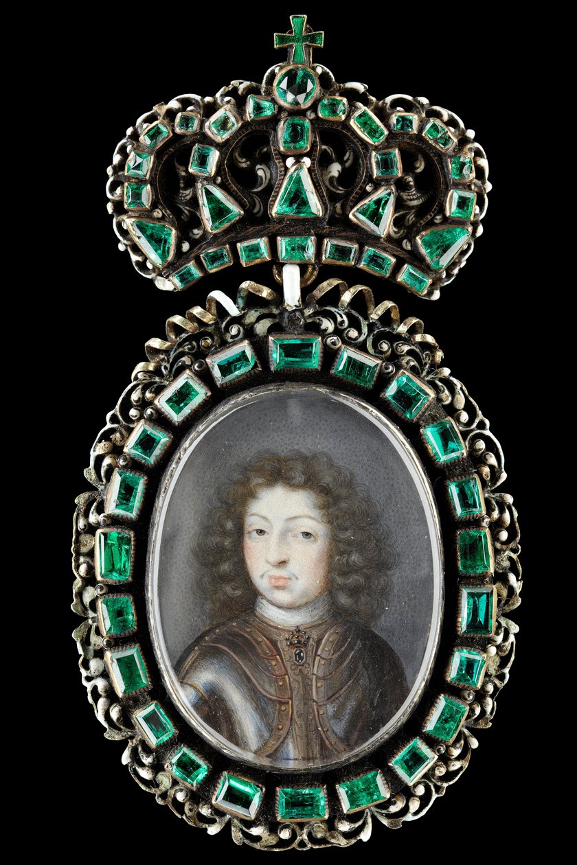 スウェーデン国王チャールズ11世のミニチュアポートレート1660〜1697 作： ピエール・シニャック