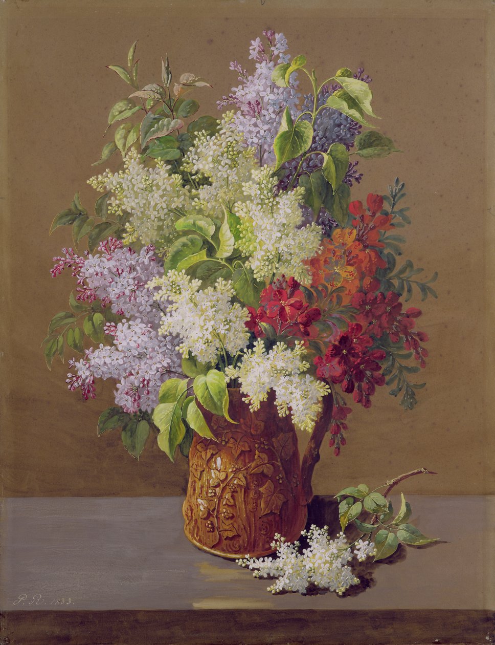 ライラックの花瓶 作： ピエール・ジョゼフ・ルドゥーテ