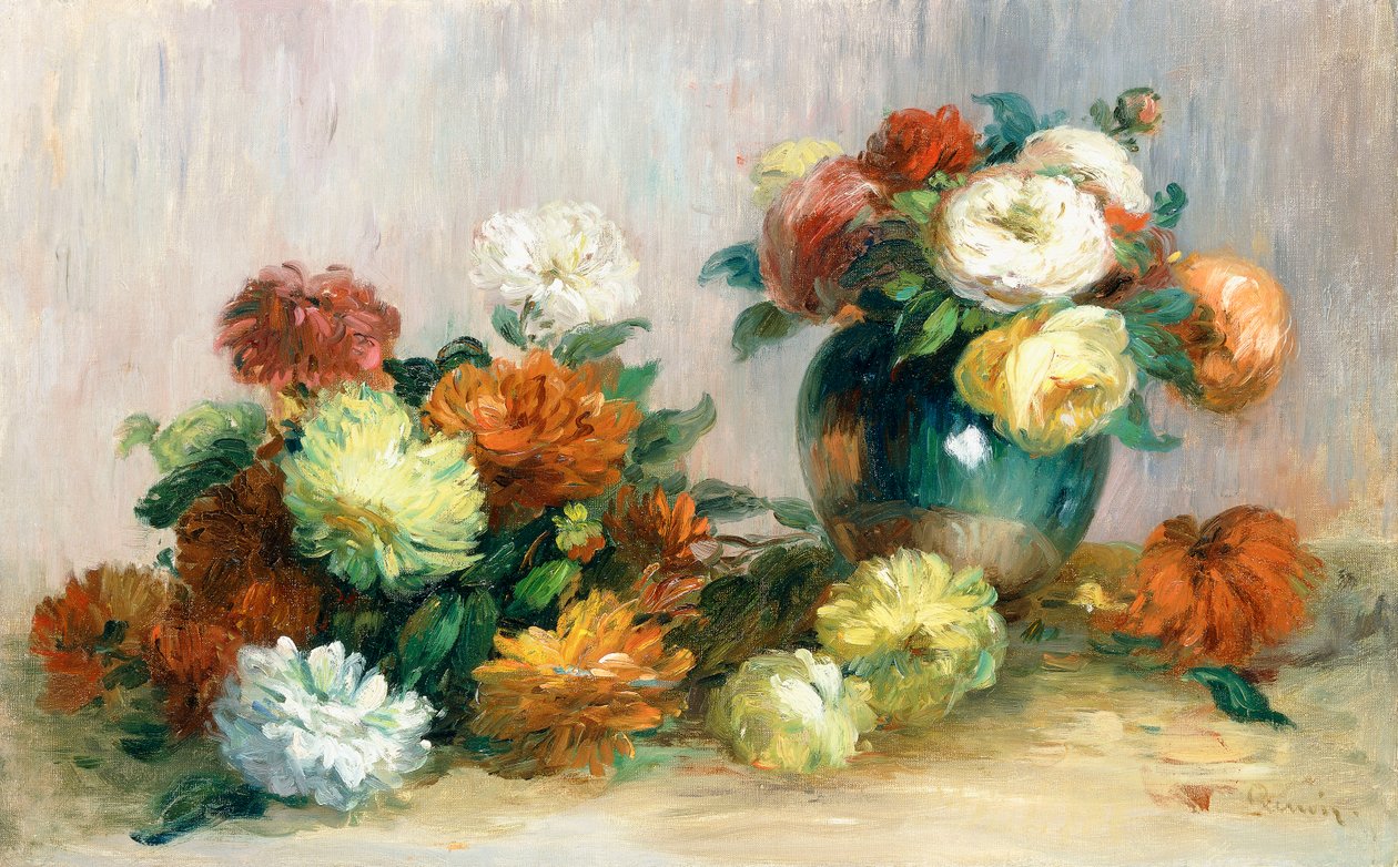 花の花輪、1880年頃 作： ピエールオーギュストルノワール
