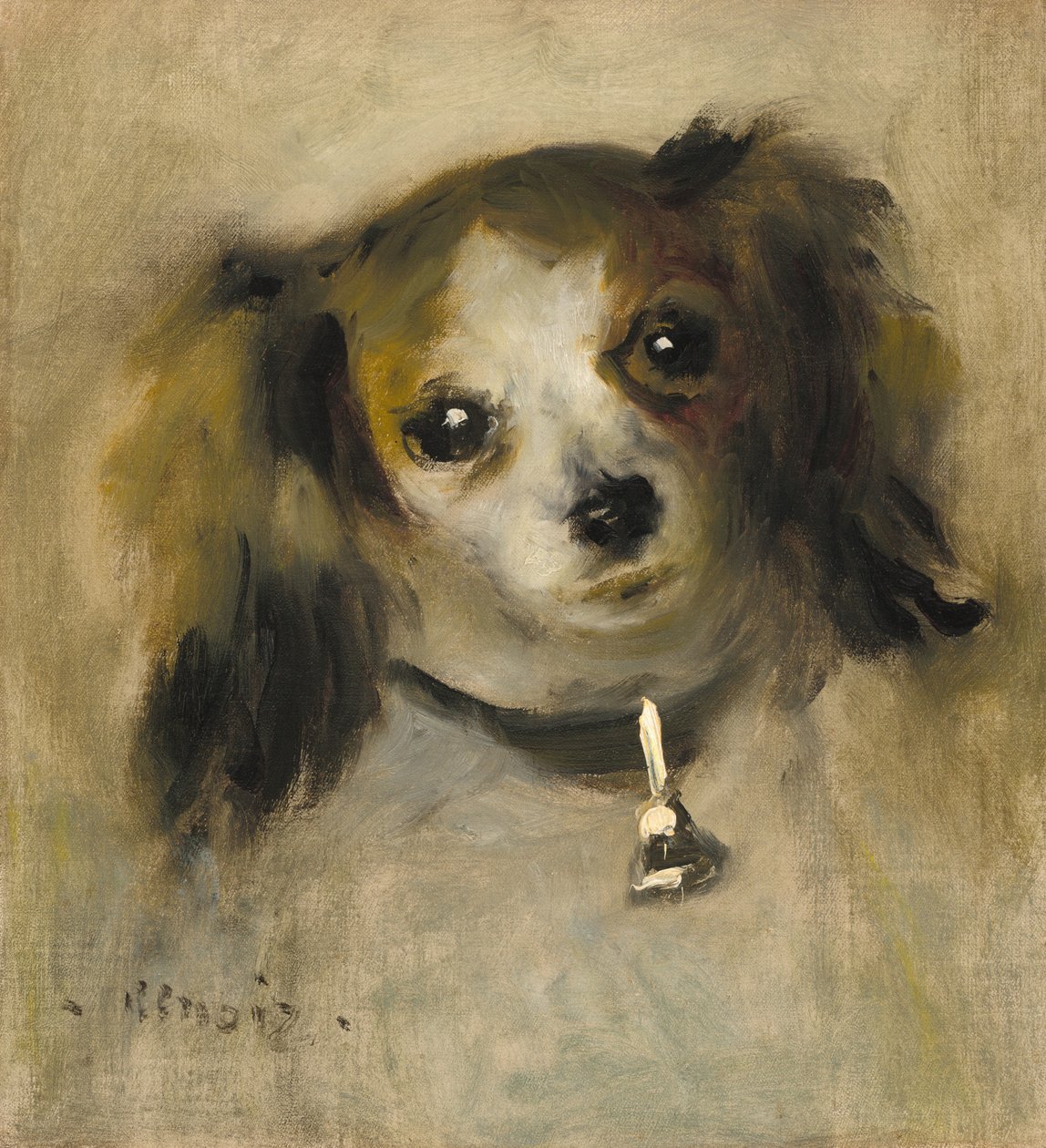 犬の頭、1870年。 作： ピエールオーギュストルノワール