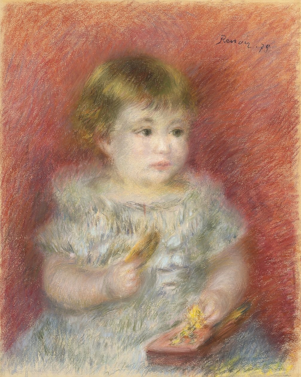 1878年の赤ちゃんの肖像 作： ピエールオーギュストルノワール