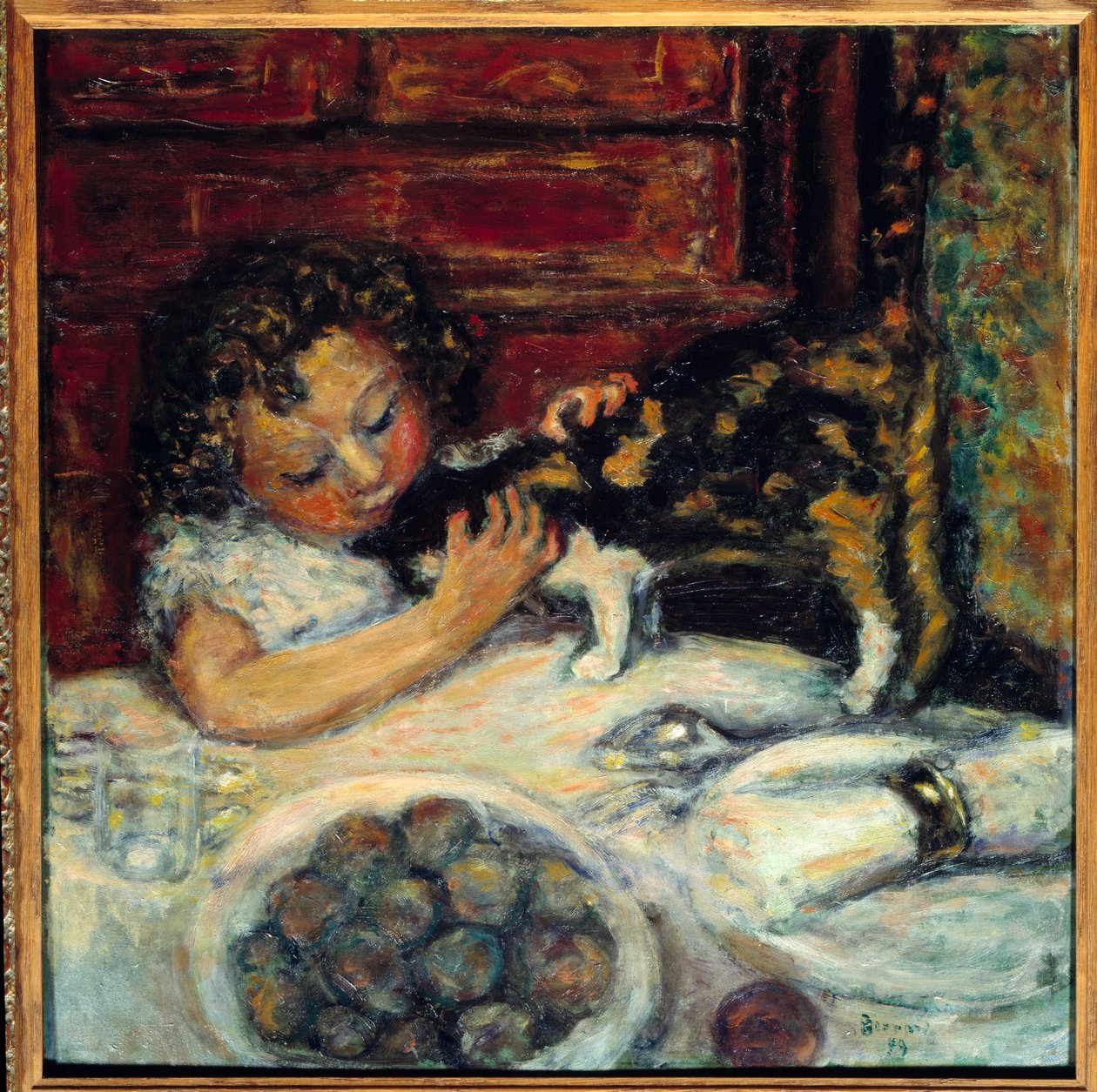猫のいる少女 作： ピエール・ボナール