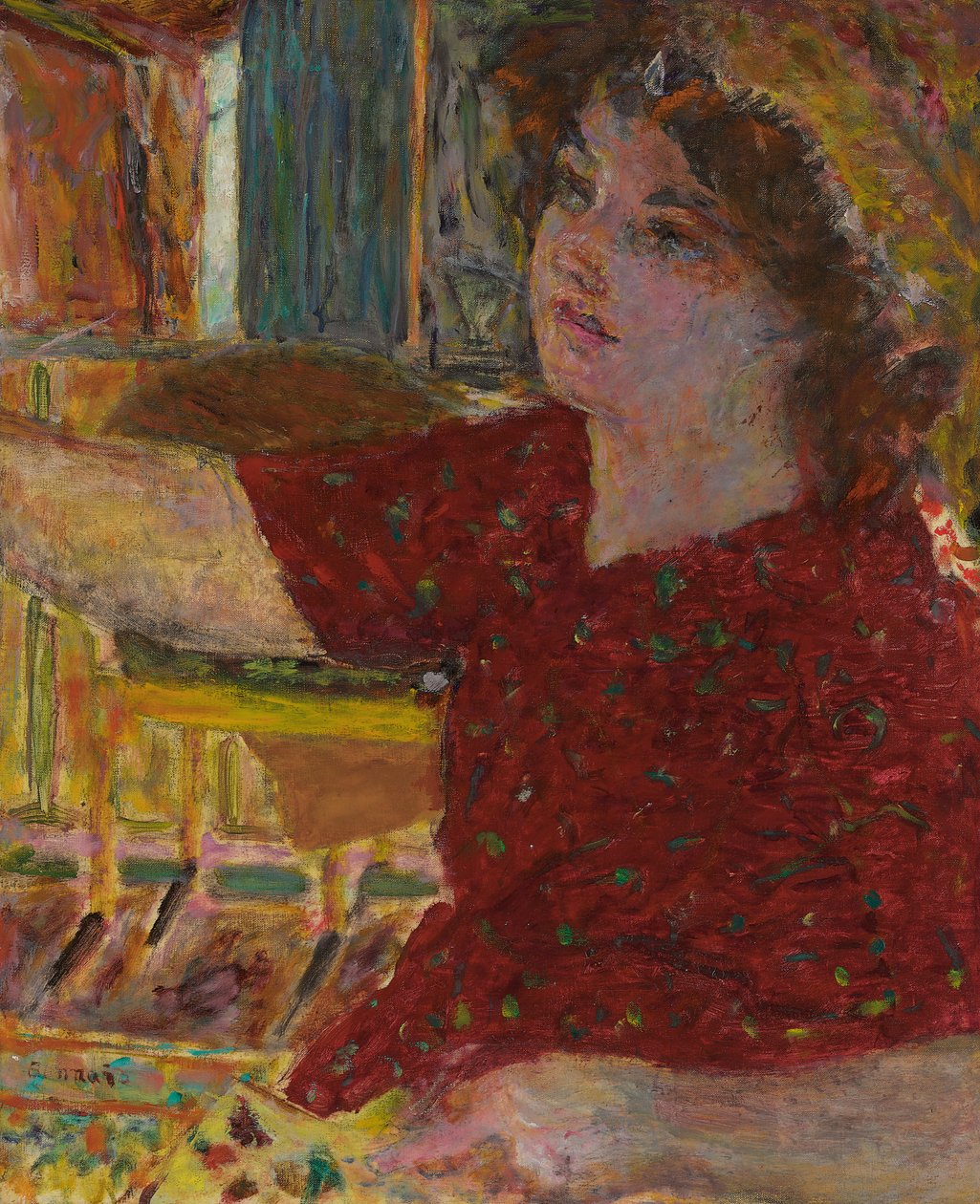 若い女性の絵;若い女性の絵画 作： ピエール・ボナール