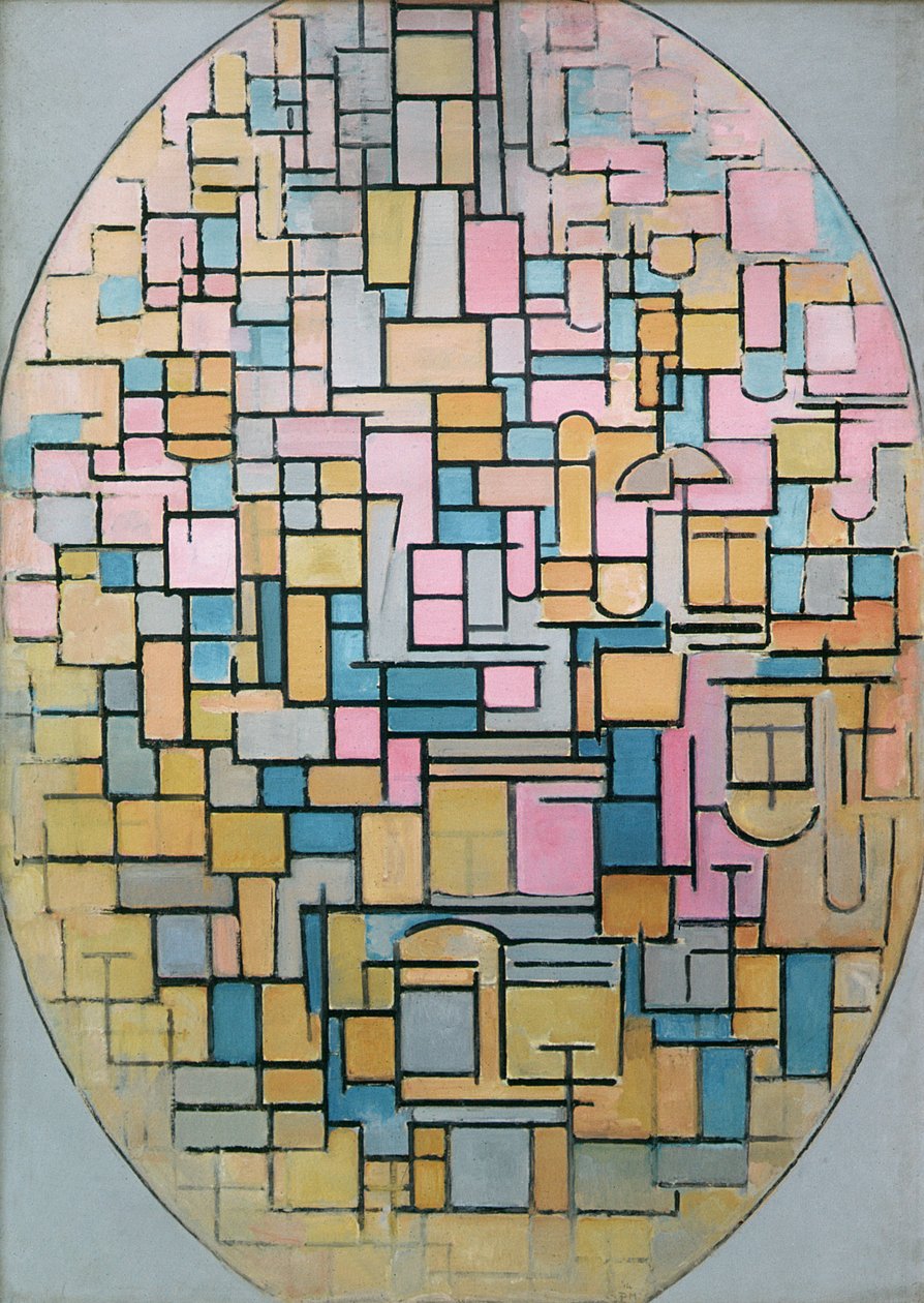 Tableau III：楕円形の構成、1914 作： ピエト・モンドリアン