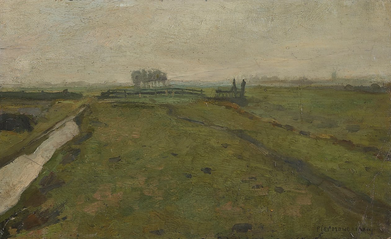 アムステルダム近郊の風景、c。 1902年。 作： ピエト・モンドリアン