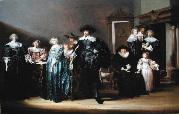 1633年、インテリアの二人家族の肖像 作： ピーター・コッデ