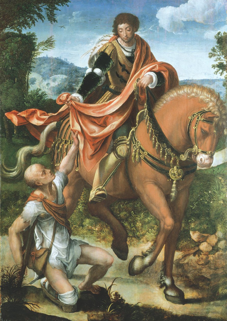 聖マルティンがマントを分割 作： Pieter Coecke van Aelst