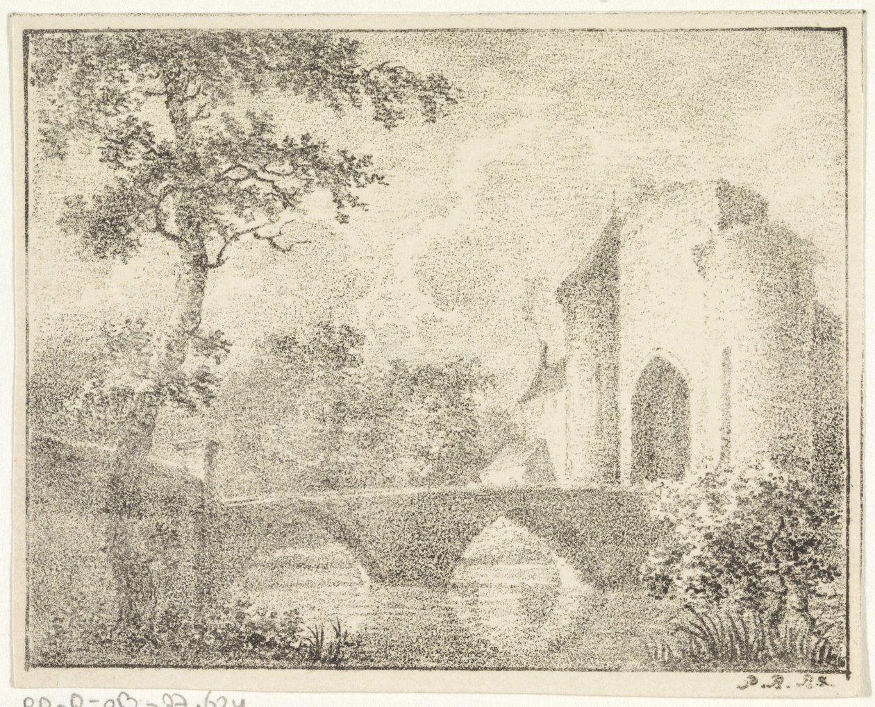 風景の中の橋のある城 作： Pieter Bartholomeusz床屋