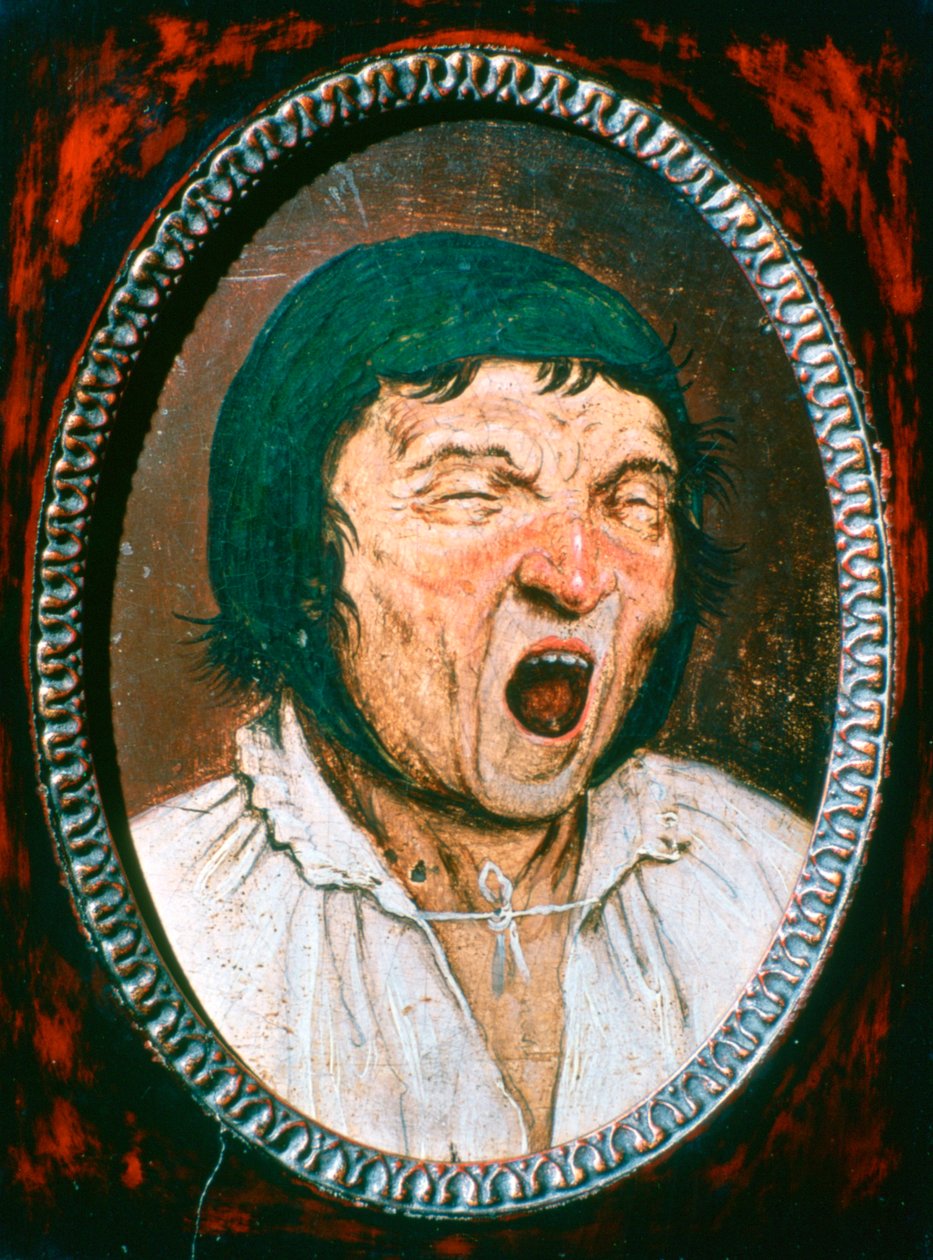 男のあくび、c1545-1569 作： ピーター・ブリューゲル長老