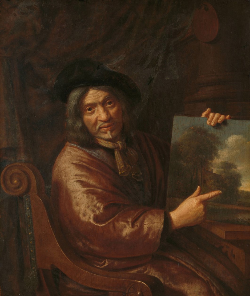 自画像、1640-1650 年。 作： ピーテル・ファン・アッシュ