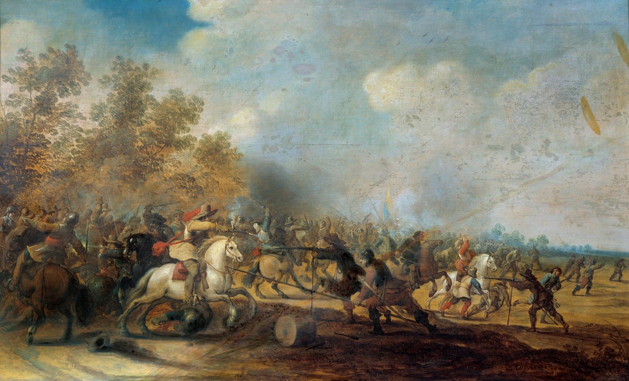 ピーテル・ミューレン（1602-1654）による騎兵突撃の絵 作： ピーター・ミューラー