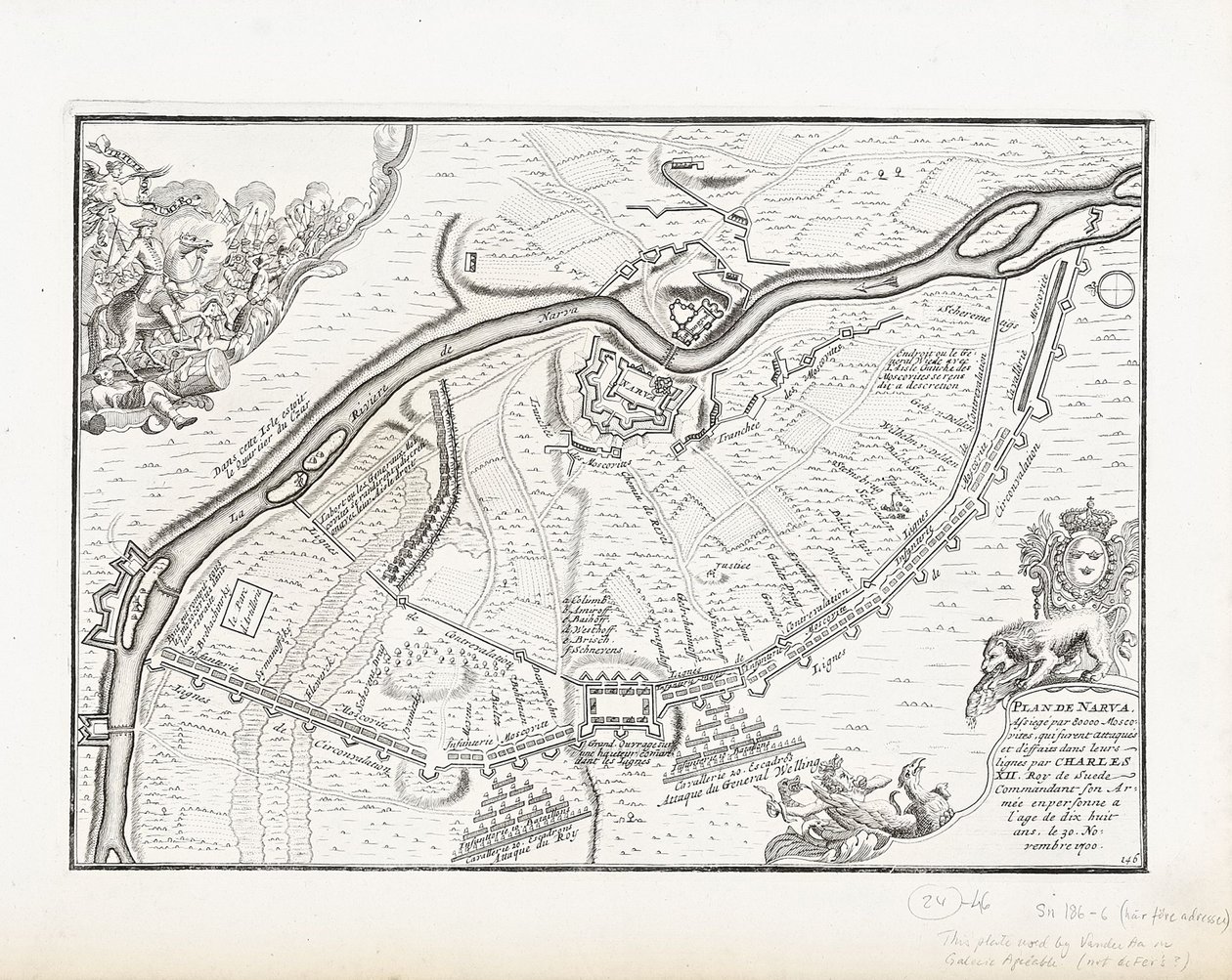 1700 年のナルヴァの地図 作： ピエテル・モルティエ