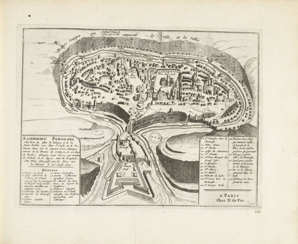Kamyanets-Podilsky、1726年の地図 作： ピーター・ファン・デル・アー
