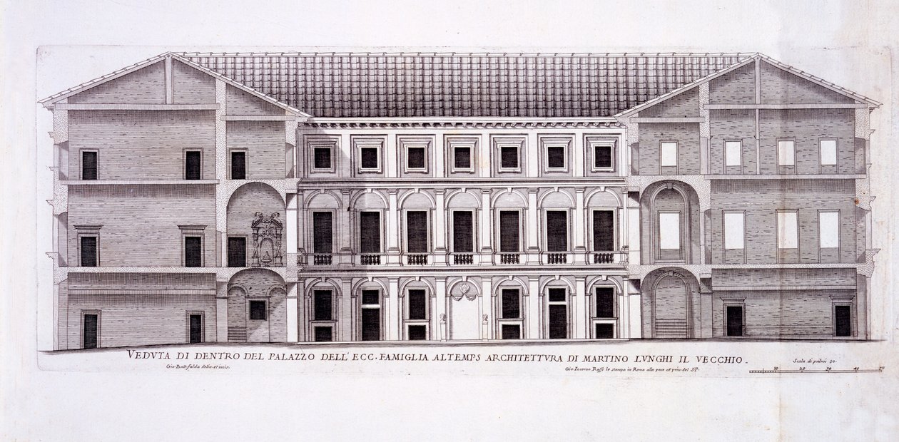 ローマのパラッツォアルテンプス、「パラッツォディローマ」、パートII、1670年代 作： ピエトロフェレリオ