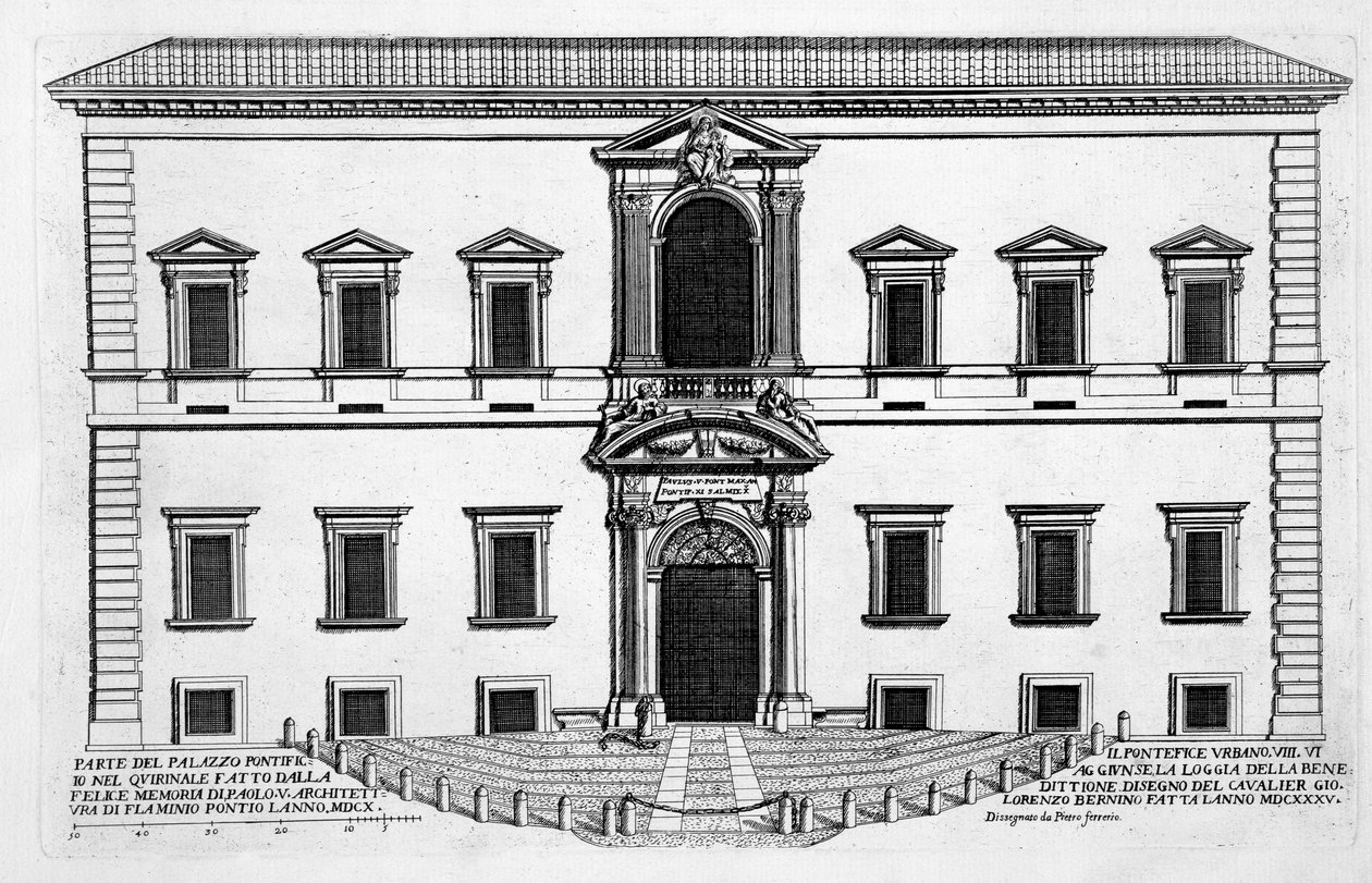 「パラッツォディローマ」のパラッツォデルクイリナーレ、パートI、1655年発行 作： ピエトロフェレリオ