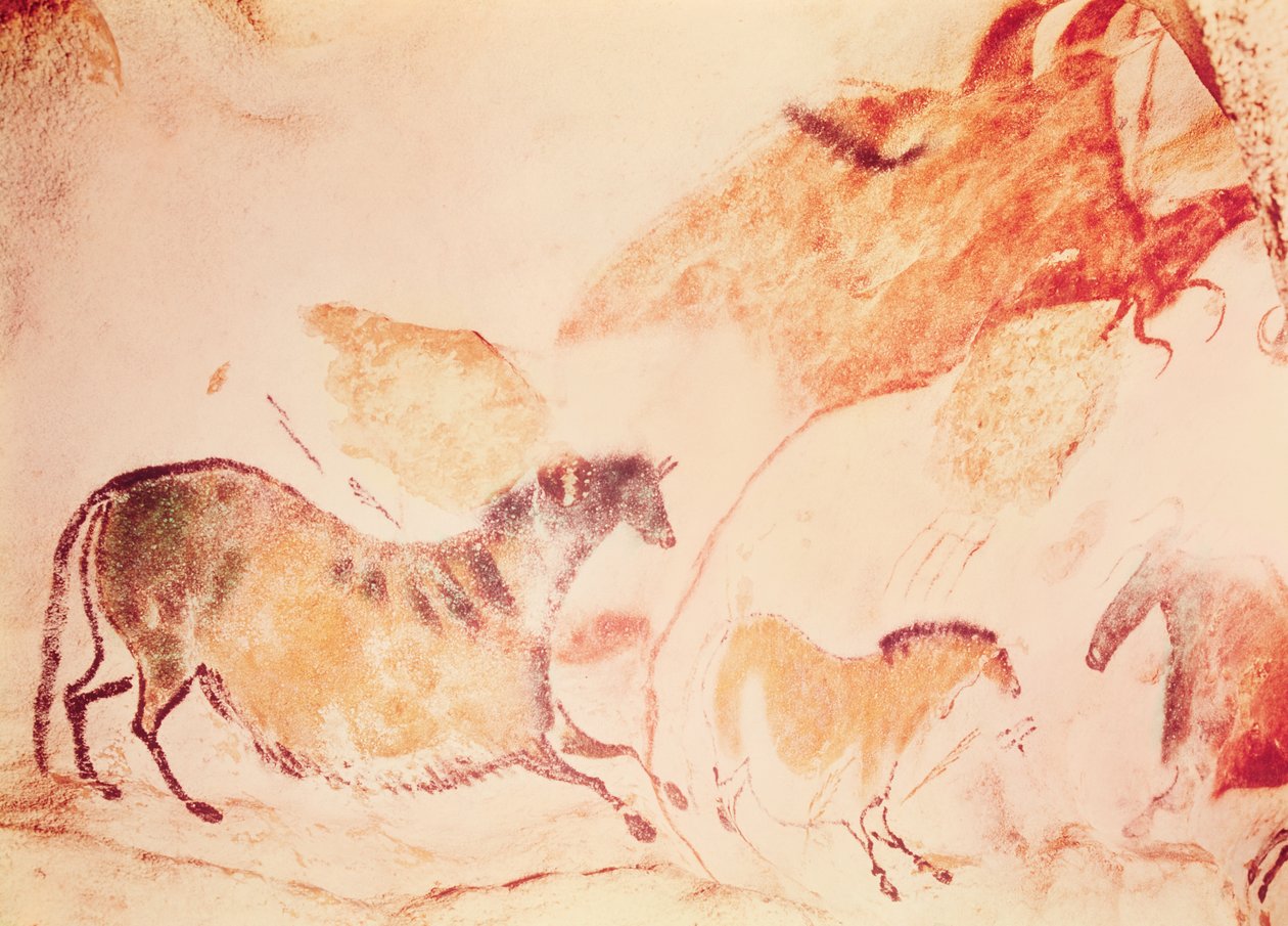 馬の岩絵、紀元前17000年頃（洞窟絵画） 作： 先史時代