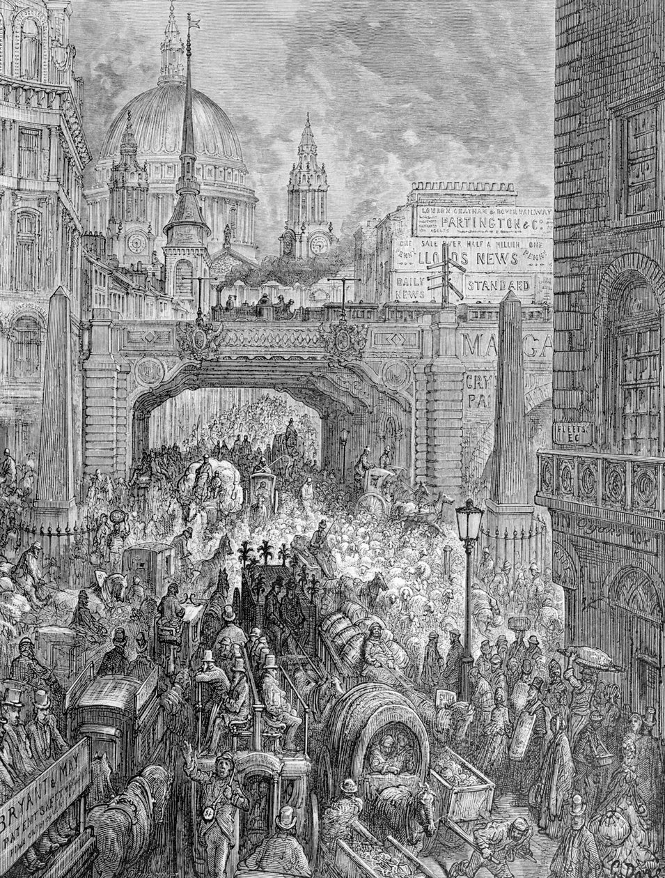「ラドゲイト ヒル - 通りのブロック」、1872 年。 作： ケスネル