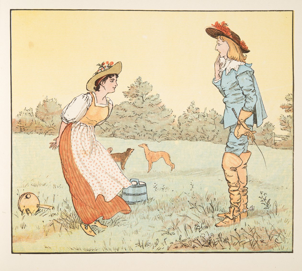 Hey Diddle Diddle絵本pub.1882の "Then I ca n&39;t marry you、my Pretty Maid！" 作： ランドルフ・カルデコット