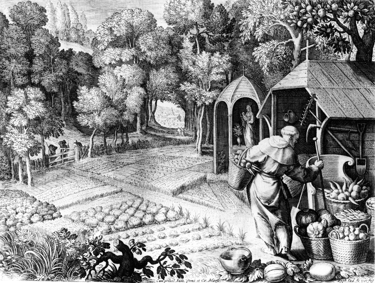 庭の聖フィアクレ、1580〜1620年頃 作： ラファエルIサデラー