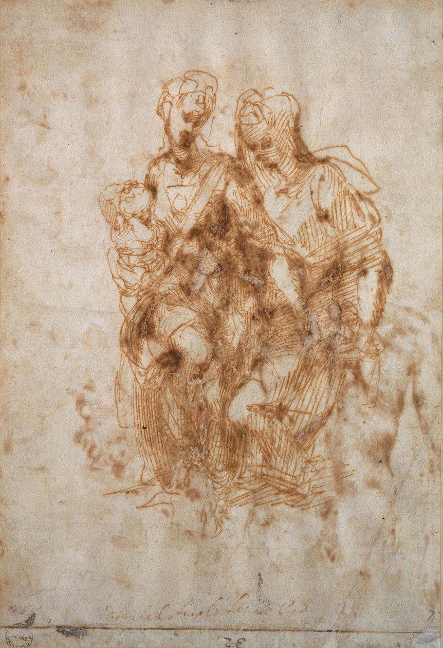 聖アンナと聖母子、c1500-1520 作： ラファエル