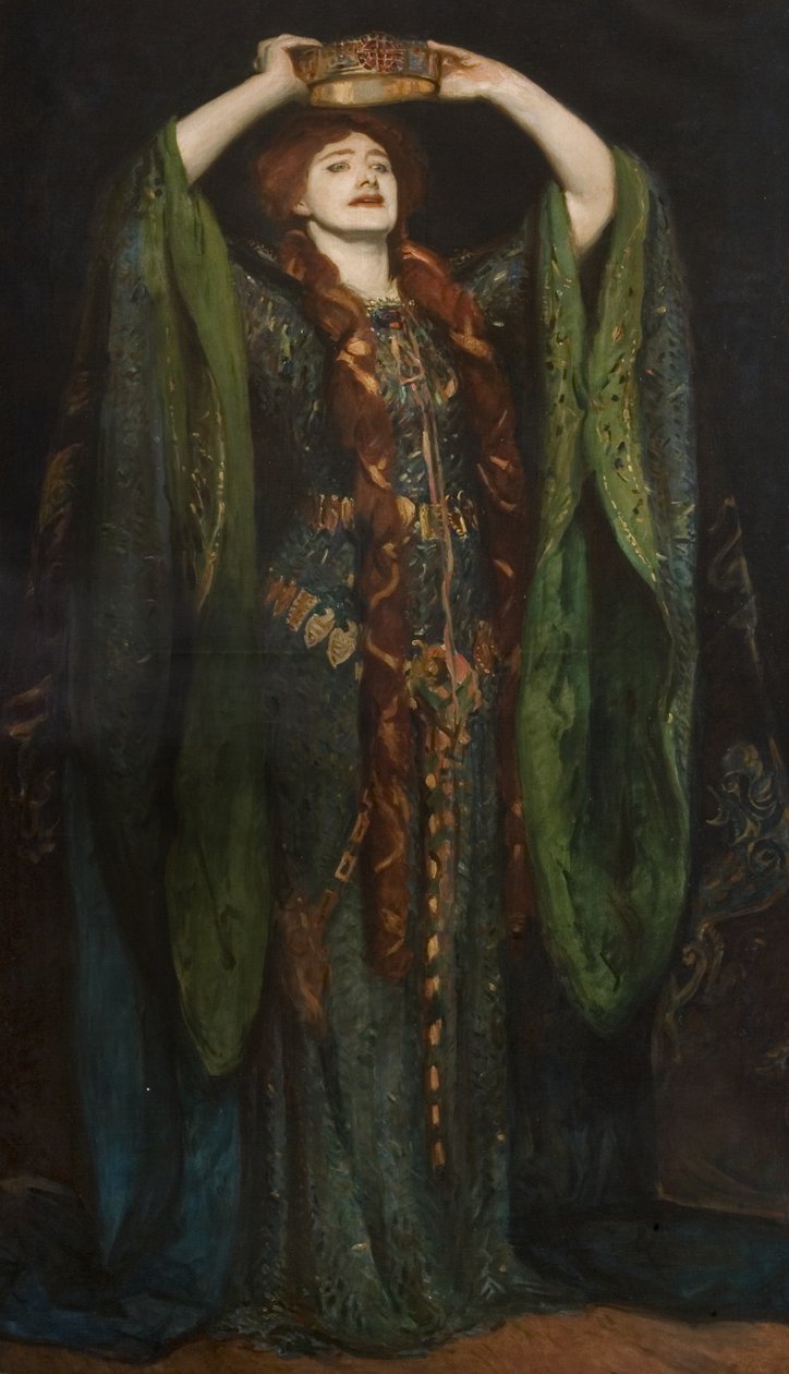 ジョンシンガーサージェント（1856-1925）1896年の絵画の後、レディーマクベスとしてのエレンテリー（1847-1928）卿 作： レジナルド・グレンビル・イヴス
